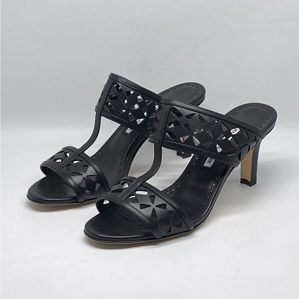 Manolo Blahnik Sophocles Perforated Mules size 37